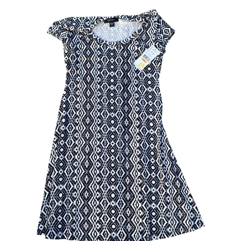 Karen Kane Casual T-Shirt Dress - Black and White - Size S